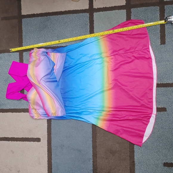 Cover Up and Dress Swimsuit Rainbow Ombre Bra Top NWOT XL - Picture 14 of 14